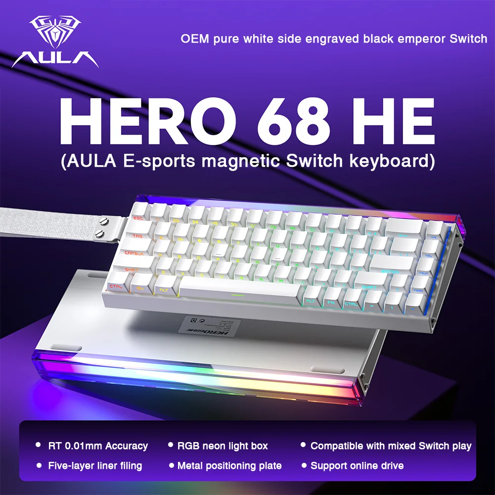AULA HERO 68HE Magnetic Switch 68-Key RGB Gaming Keyboard