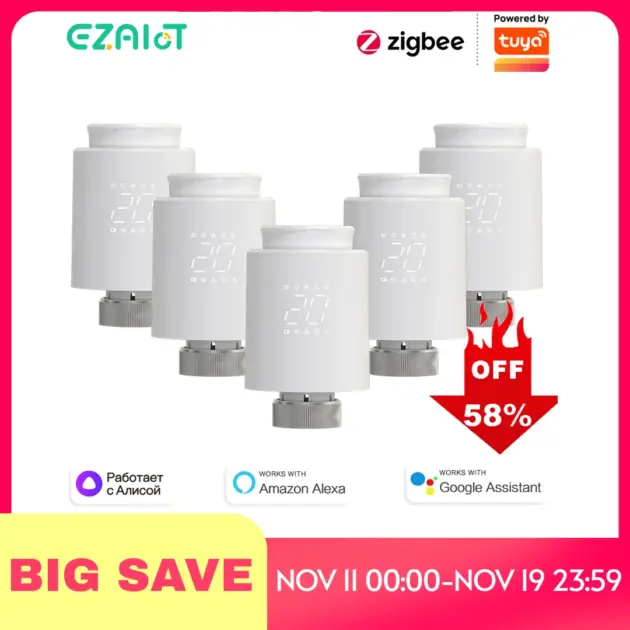 EZAIOT Tuya ZigBee Smart Radiator Thermostat Valve Controller