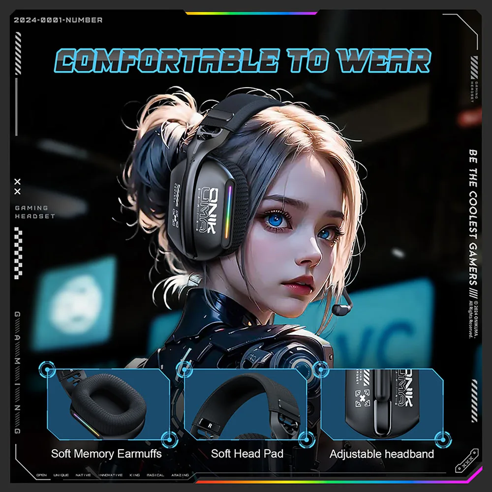 ONIKUMA Wireless Gaming Headset: Tri-Mode Connectivity - Image 6