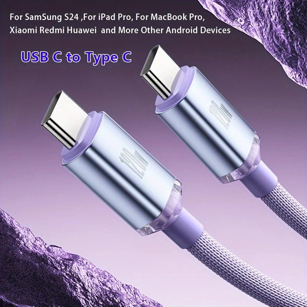 120W 7A USB-C to USB-C Fast Charging Data Cable - Image 3