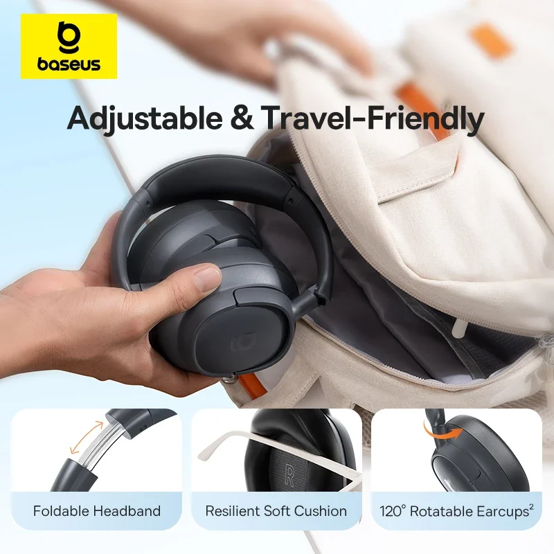 Baseus BH1 Wireless Headphones: 80H Playtime, SuperBass 2.0, ENC - Image 6