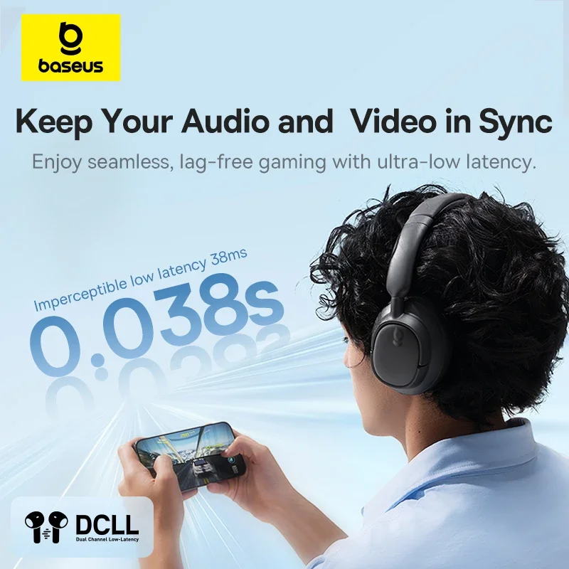 Baseus BH1 Wireless Headphones: 80H Playtime, SuperBass 2.0, ENC - Image 4