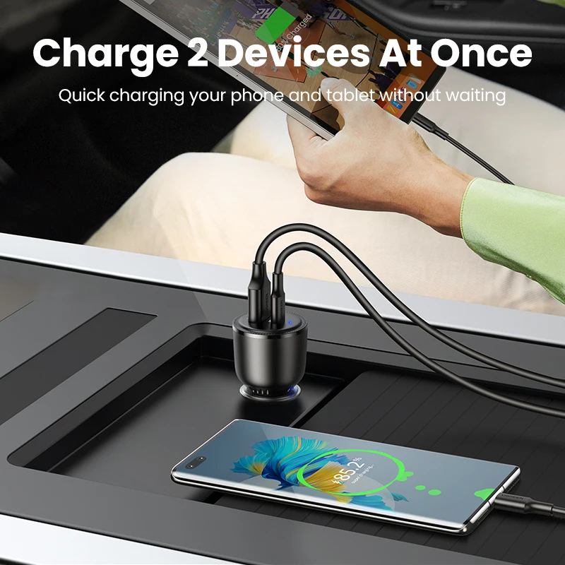 UGREEN 63W Car Charger PD 3.0 PPS 45W USB-C QC 3.0 Fast Charging - Image 5