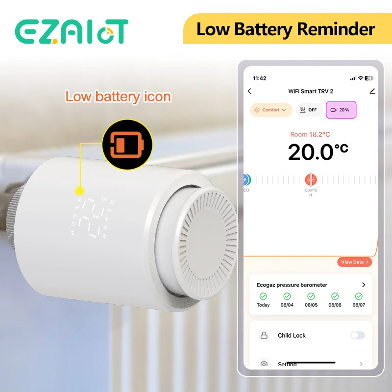 EZAIOT Tuya ZigBee Smart Radiator Thermostat Valve Controller - Image 5