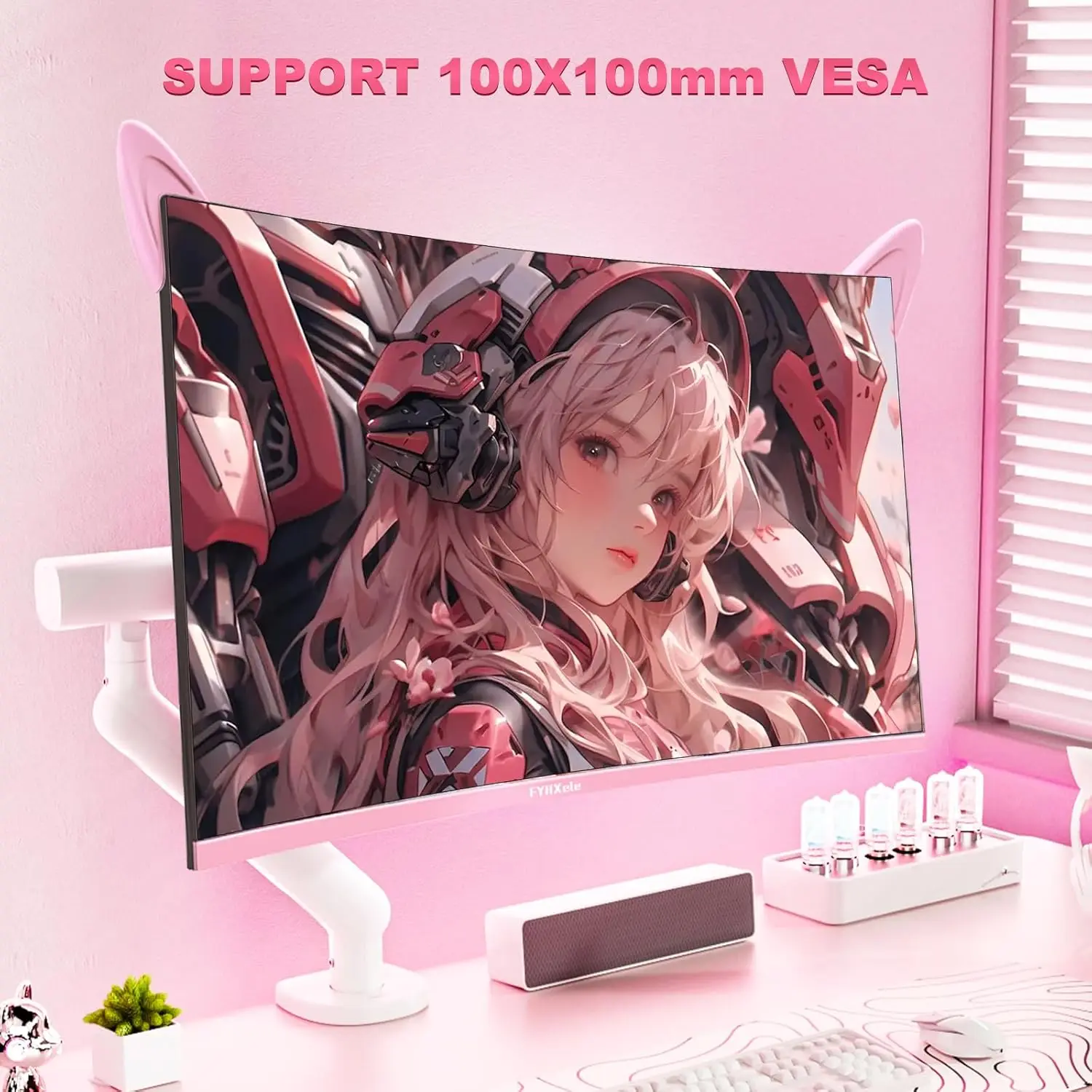 27 Inch QHD 165Hz Curved Pink Gaming Monitor HDR10 - Image 5