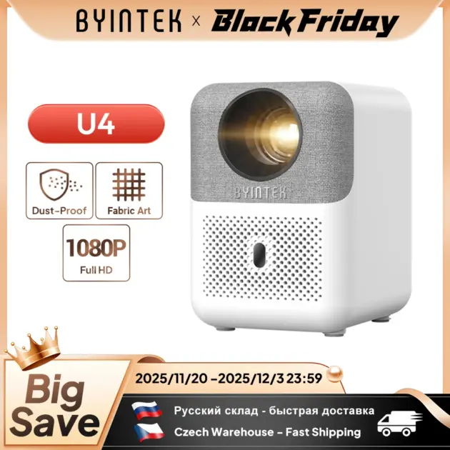 BYINTEK U4 Smart Mini Projector 4K 1080P Android WiFi Home Cinema