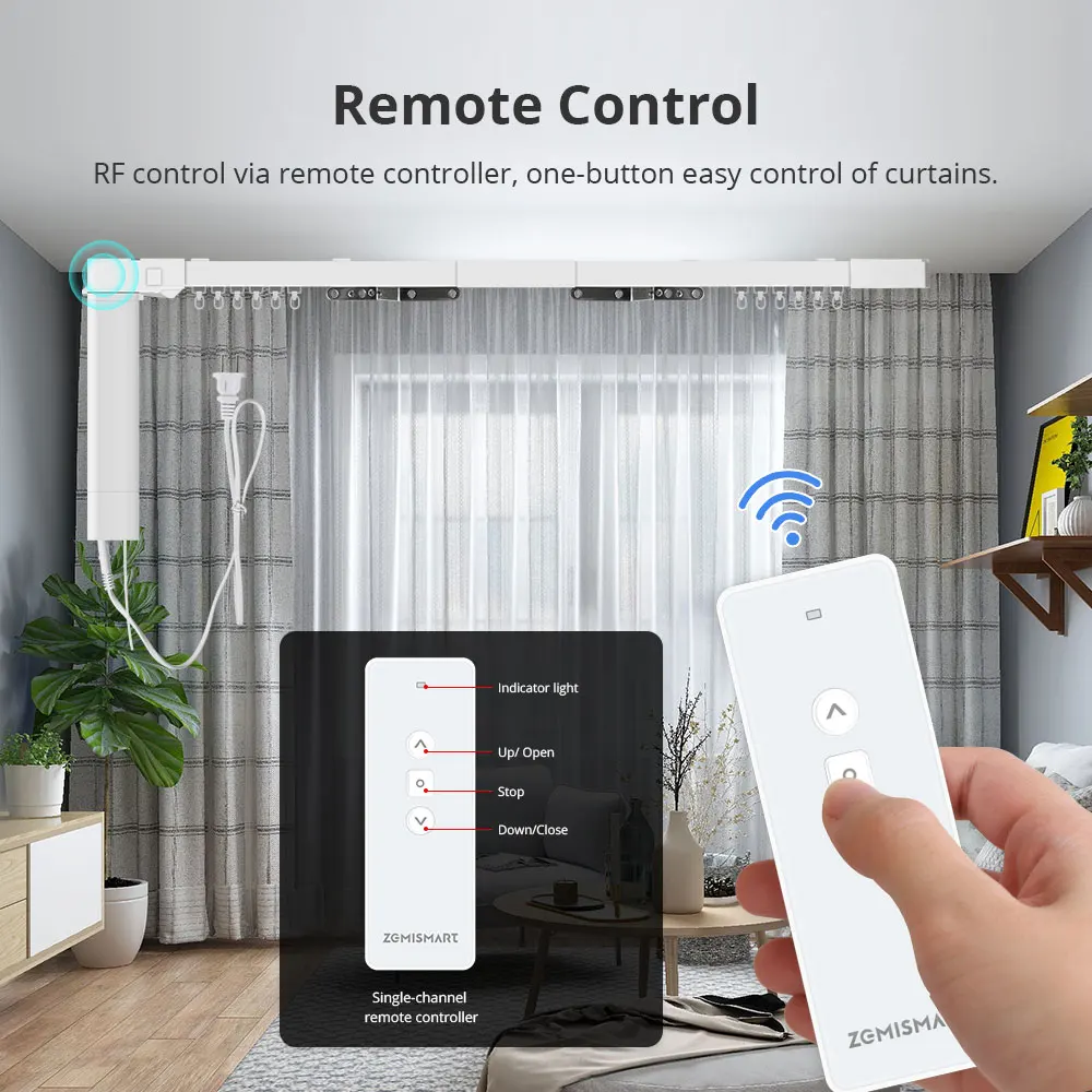Zemismart Matter WiFi Electric Curtain Track Motor Smart Home - Image 4