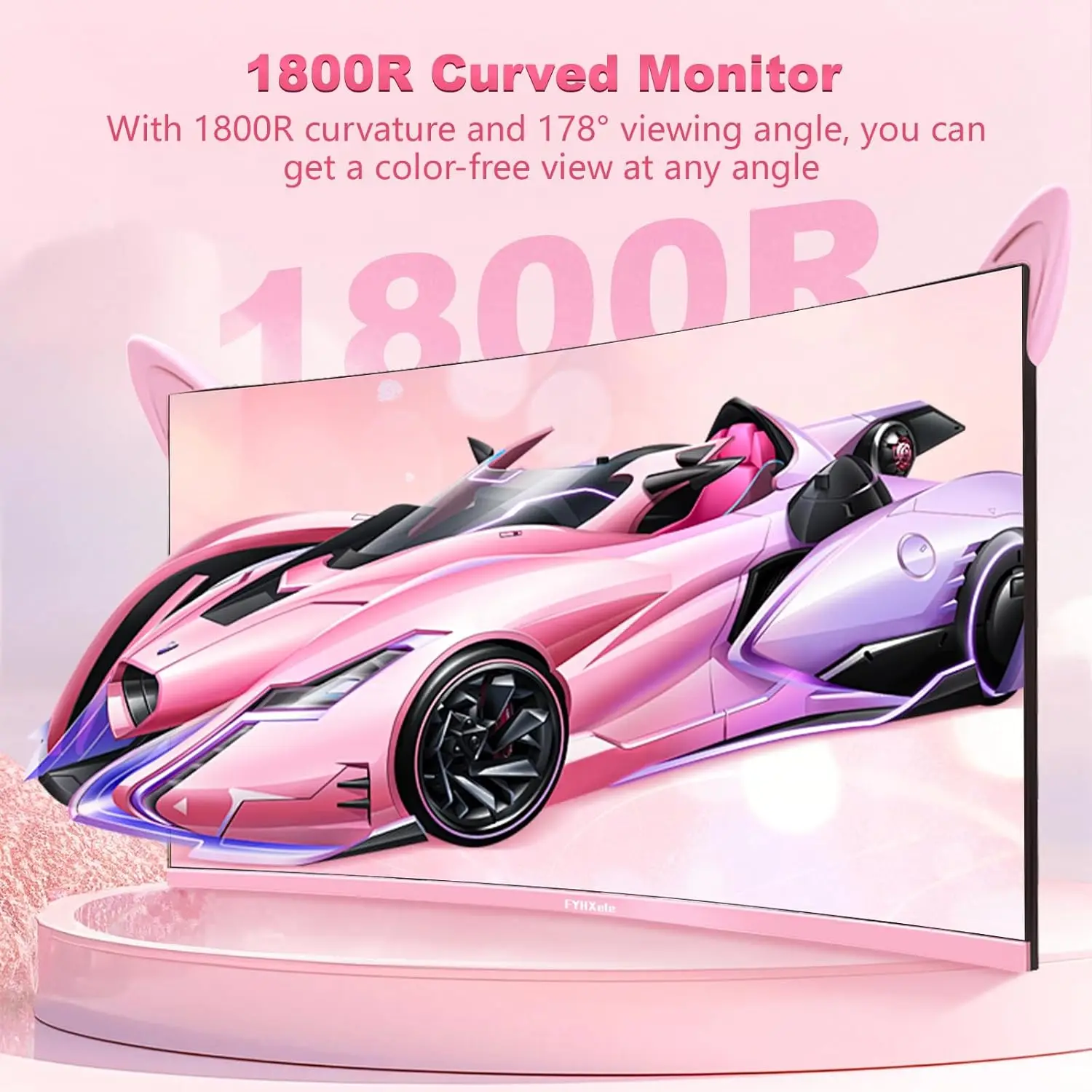 27 Inch QHD 165Hz Curved Pink Gaming Monitor HDR10 - Image 3