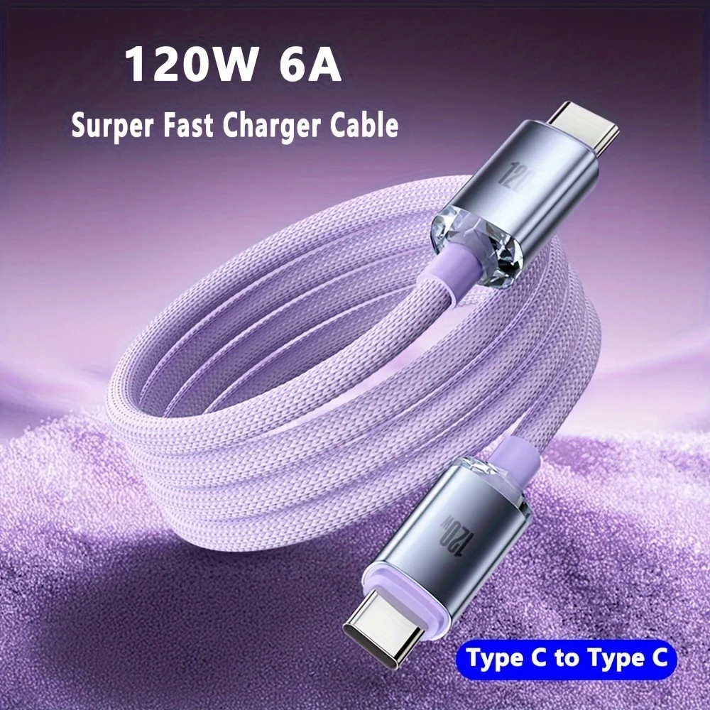 120W 7A USB-C to USB-C Fast Charging Data Cable - Image 2