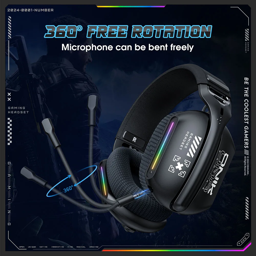 ONIKUMA Wireless Gaming Headset: Tri-Mode Connectivity - Image 3