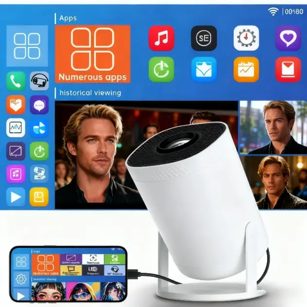 P30 Android 11 WiFi 6 Portable Smart Projector 720P