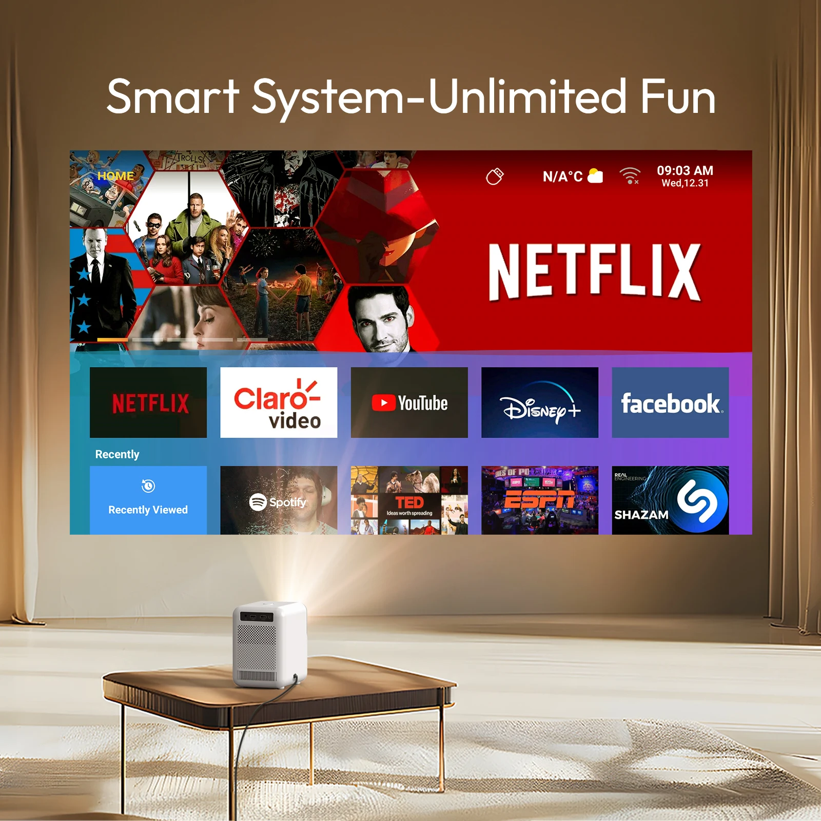 BYINTEK U4 Smart Mini Projector 4K 1080P Android WiFi Home Cinema - Image 6