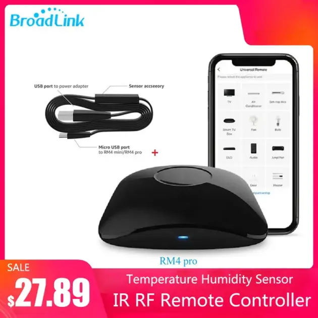 BroadLink RM4 Pro Universal Remote Hub with Temp/Humidity Sensor